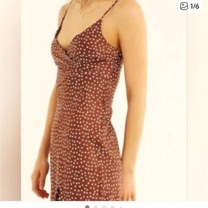 Urban Outfitters Brown and White Polka Dot Dress